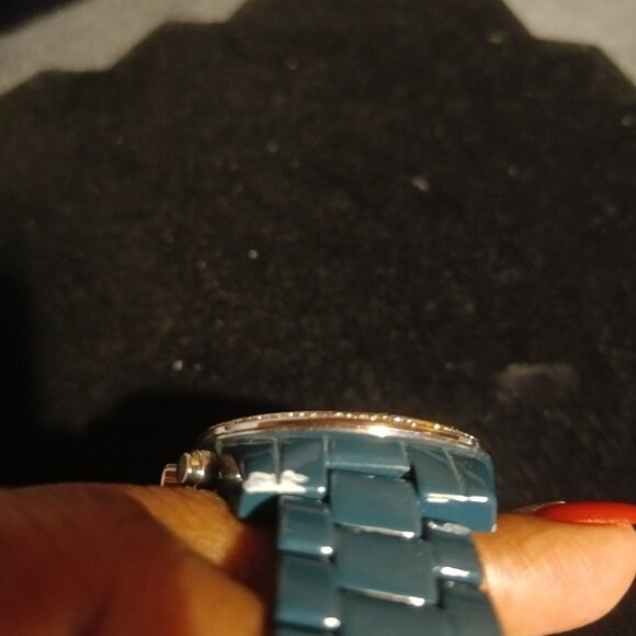 Michael Kors Blue/Green Watch w/Rhinestones - Picture 8 of 10